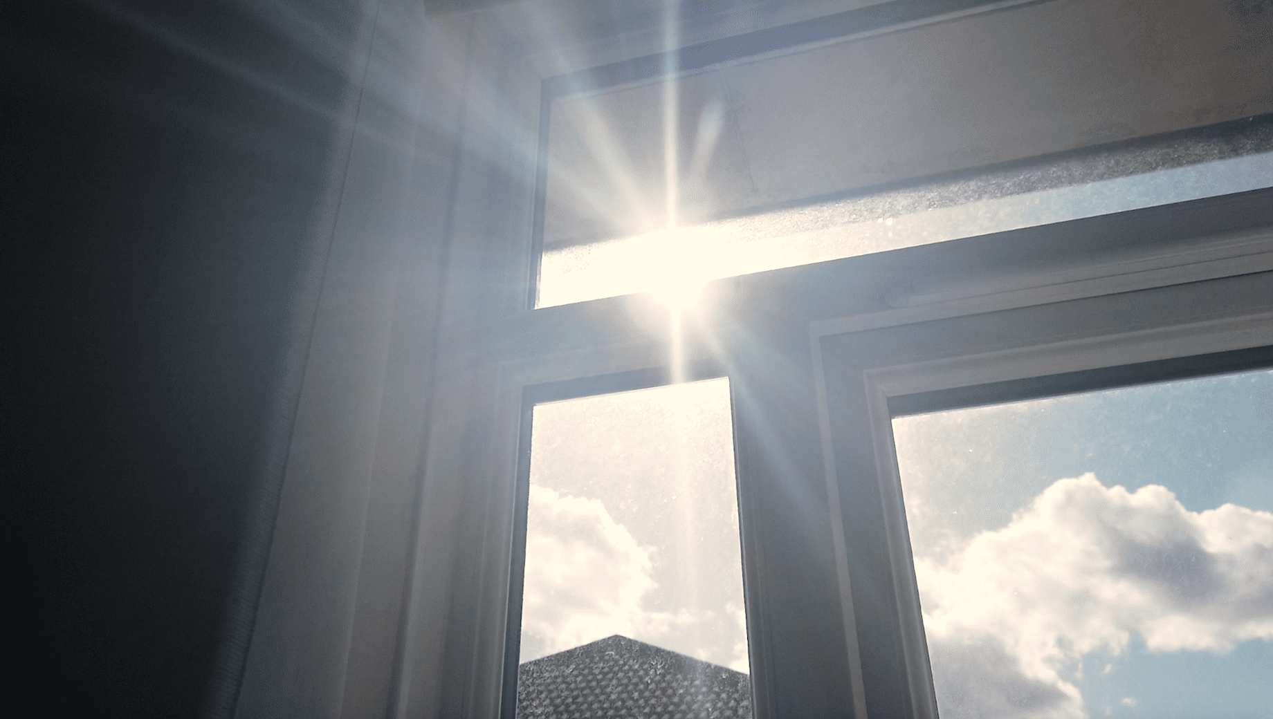 Sun peering through the window