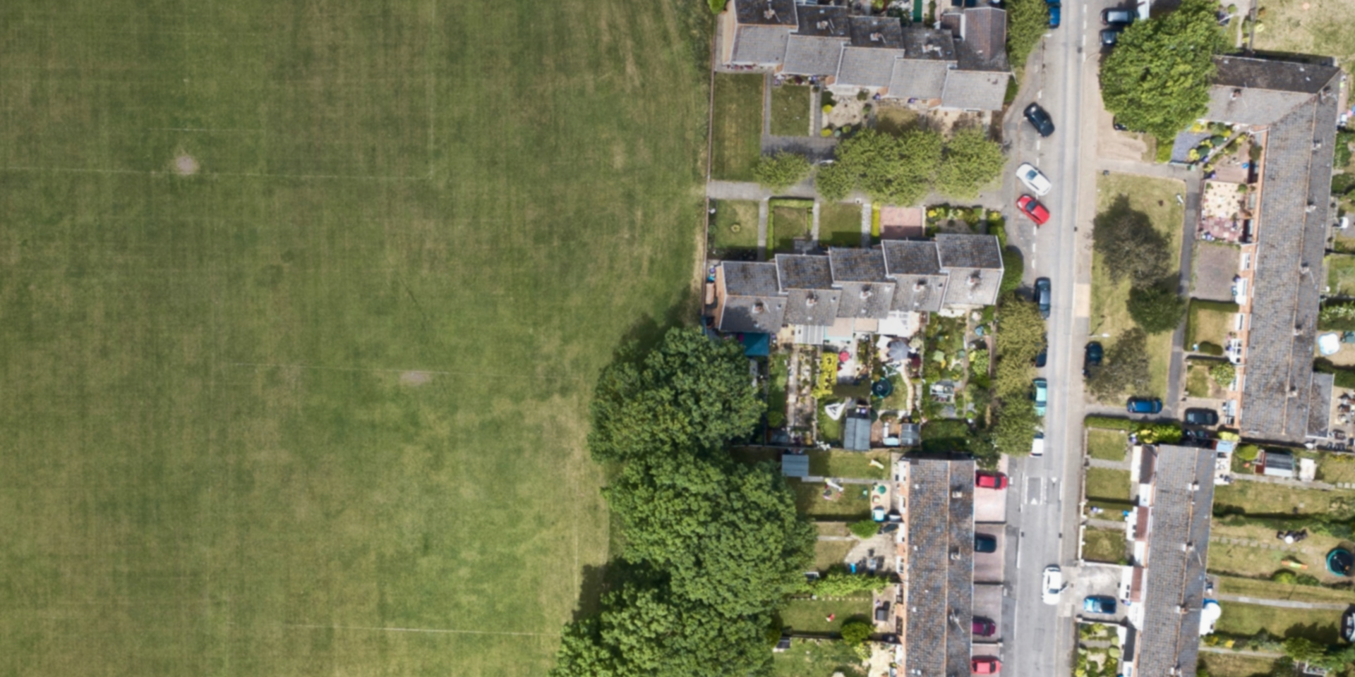 Areal image of housing estate and field